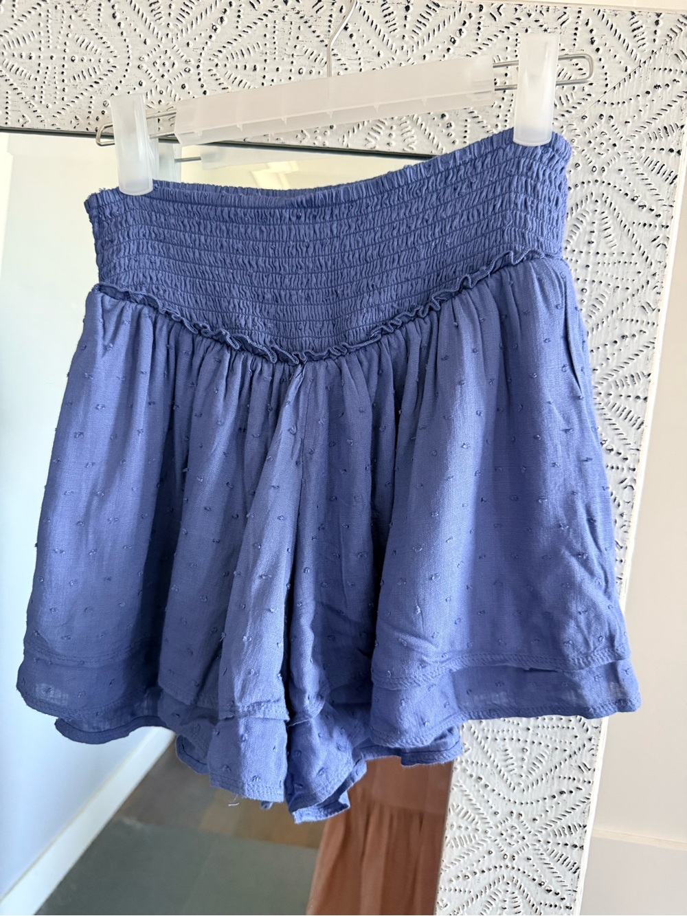 Hollister Periwinkle Smocked High-Rise Skirty Short